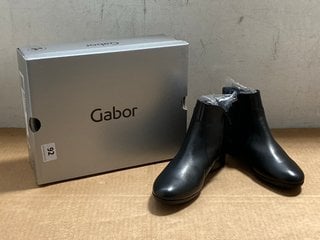 GABOR WOMENS LEATHER ANKLE BOOTS IN BLACK - SIZE UK 3.5 - RRP £110: LOCATION - J3