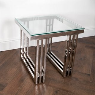 ZURICH SILVER SIDE TABLE - RRP £362.50: LOCATION - CR1