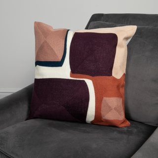 3 X PURPLE ABSTRACT BOHO CUSHION COVERS - COMBINED RRP £90: LOCATION - CR2