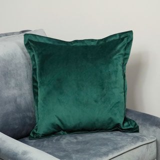 5 X DARK GREEN VELVET CUSHION COVERS - COMBINED RRP £150: LOCATION - CR4