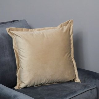 5 X BEIGE VELVET CUSHION COVERS - COMBINED RRP £150: LOCATION - CR4