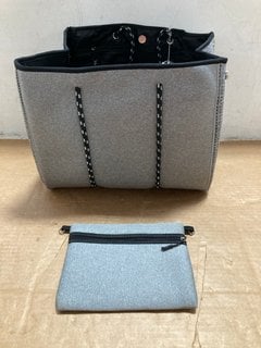 CHUCHKA GRANITE NEOPRENE TOTE BAG SIZE OS IN GREY MARBLE: LOCATION - CR6