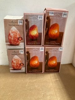 6 X ASSORTED SALT LAMPS TO INCLUDE INTERIORS NEPAL SALT LAMP: LOCATION - BR1