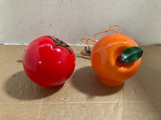 TOMATO TABLE LAMP TO INCLUDE ORANGE TABLE LAMP: LOCATION - BR3