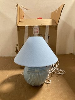 ZOEY AGATE FLUSH CEILING LIGHT TO INCLUDE LIGHT BLUE TABLE LAMP: LOCATION - BR3