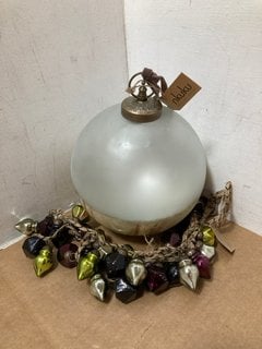 QTY OF ASSORTED NKUKU ITEMS TO INCLUDE NGOLO GLASS BAUBLE IN SMOKE: LOCATION - BR5