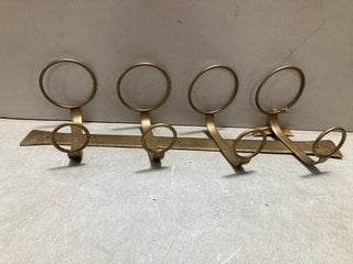 SHRAY IRON WINE RACK - ANTIQUE BRASS - ONE SIZE - RRP £55: LOCATION - BR6