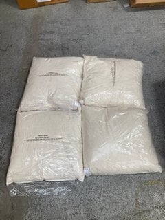 4 X ASSORTED INNER CUSHIONS IN CREAM: LOCATION - BR7