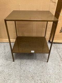 MAHI SIDE TABLE - ANTIQUE BRASS - 55 X 46 X 36CM - RRP £225: LOCATION - BR8