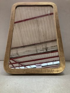 UNGURA ROUNDED MIRROR - ANTIQUE BRASS - SMALL - RRP £125: LOCATION - BR8