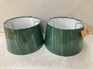 2 X NKUKU MEDIUM LAMP SHADES IN GREEN: LOCATION - BR10