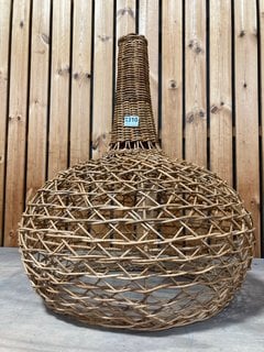 BERU RATTAN LAMPSHADE - NATURAL RATTAN - LARGE 66 X 51CM (DIA) - RRP £195: LOCATION - DR10