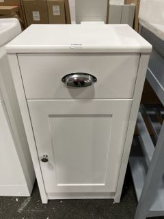 (COLLECTION ONLY) FLOOR STANDING 1 DOOR 1 DRAWER BATHROOM CABINET IN WHITE 400 X 330 X 810MM - RRP £278: LOCATION - A7