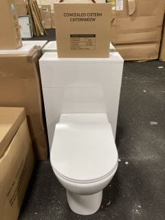 (COLLECTION ONLY) 550 X 240MM TOILET UNIT IN WHITE WITH BTW PAN & SEAT WITH CONCEALED CISTERN FITTING KIT - RRP £780: LOCATION - A5