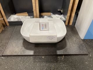 (COLLECTION ONLY) 800 X 460MM MOCCA COUNTERTOP WITH A CERAMIC VESSEL BASIN & HIGH MONO BASIN MIXER TAP & CHROME SPRUNG WASTE - RRP £480: LOCATION - A6