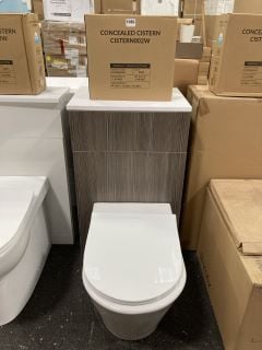 (COLLECTION ONLY) 500 X 260MM TOILET UNIT IN BODEGA GREY & WHITE WITH BTW PAN & SEAT WITH CONCEALED CISTERN FITTING KIT - RRP £780: LOCATION - A6