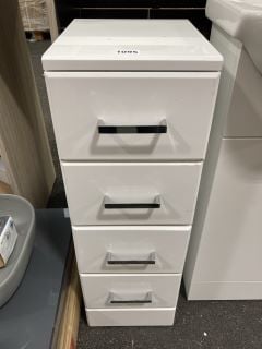 FLOOR STANDING 4 DRAWER BATHROOM CABINET IN WHITE 250 X 300 X 770MM - RRP £245: LOCATION - A7