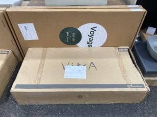 (COLLECTION ONLY) VITRA #740-5850 DOUBLE SIDED BACK TO BACK TOILET WALL MOUNTING FRAME COMPLETE WITH 2 X 740-1902 TAUPE GLASS FACES - RRP £1368: LOCATION - A7