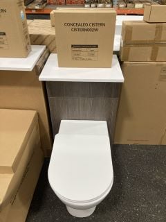 (COLLECTION ONLY) 490 X 260MM TOILET UNIT IN BODEGA GREY & WHITE WITH BTW PAN & SEAT WITH CONCEALED CISTERN FITTING KIT - RRP £780: LOCATION - A4