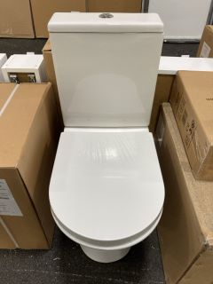 (COLLECTION ONLY) D-SHAPED CLOSED COUPLED TOILET WITH CISTERN FITTINGS & SEAT & DUAL FLUSH TOP CHROME BUTTON - RRP £395: LOCATION - A6