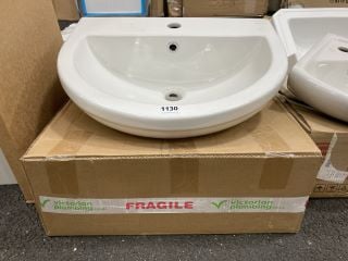 (COLLECTION ONLY) 550MM WIDE 1TH CERAMIC BASIN - RRP £160: LOCATION - A8