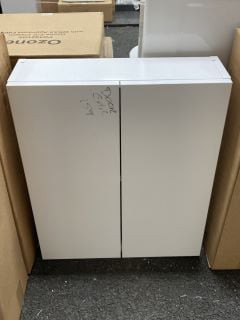 WALL HUNG 2 DOOR BATHROOM CABINET IN WHITE 500 X 150 X 600MM - RRP £225: LOCATION - A6