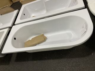 1700 X 720MM NTH LH SINGLE ENDED J-SHAPED SPACE SAVER BATH - RRP £319: LOCATION - A3