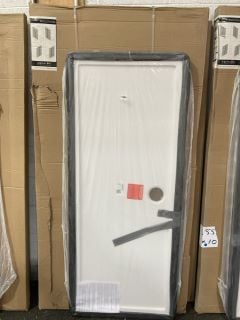 (COLLECTION ONLY) CLEAR GLASS SILVER FRAMED 900 X 1900 X 6MM SHOWER PANEL MAYBE USED AS A WET ROOM PANEL WITH A PEARLSTONE 1700 X 700MM SHOWER TRAY - RRP £890: LOCATION - A8