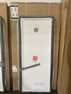 (COLLECTION ONLY) CLEAR GLASS SILVER FRAMED 900 X 1900 X 6MM SHOWER PANEL MAYBE USED AS A WET ROOM PANEL WITH A PEARLSTONE 1700 X 700MM SHOWER TRAY - RRP £890: LOCATION - A9