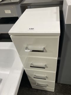 FLOOR STANDING 4 DRAWER BATHROOM CABINET IN WHITE 250 X 330 X 770MM - RRP £245: LOCATION - A4