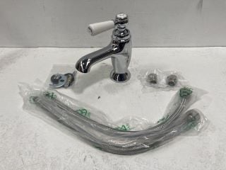 TRADITIONAL LEVER ACTION MONO BASIN MIXER TAP IN CHROME - RRP £245: LOCATION - R1