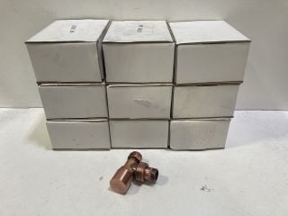 QTY OF 15MM ANGLED RADIATOR VALVES IN COPPER - RRP £200: LOCATION - R2