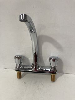 DECK MOUNTED 2TH KITCHEN SINK MIXER TAP IN CHROME RRP £145: LOCATION - R2