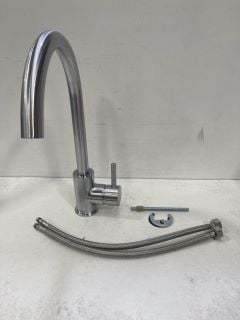 MONO KITCHEN SINK MIXER TAP IN BRUSHED CHROME WITH SWIVEL SPOUT - RRP £215: LOCATION - R2