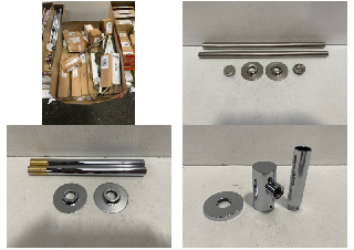 QTY OF ASSORTED RADIATOR PIPES & FLANGES WITH CABLE COVERS - RRP £280: LOCATION - R2