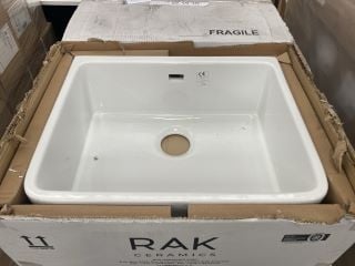 (COLLECTION ONLY) RAK SINGLE BOWL CERAMIC KITCHEN SINK 590 X 480 X 220MM - RRP £365: LOCATION - B6