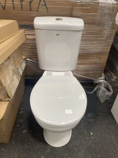 (COLLECTION ONLY) CLOSED COUPLED TOILET WITH CISTERN FITTINGS & DUAL FLUSH TOP CHROME BUTTON WITH SEAT - RRP £289: LOCATION - B7