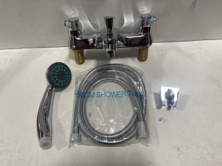 DECK MOUNTED LEVER ACTION BSM IN CHROME WITH SHOWER HANDSET, HOSE & WALL MOUNTING BRACKET - RRP £345: LOCATION - R3