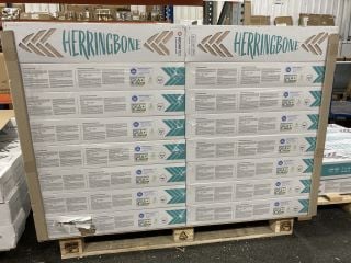 (COLLECTION ONLY) 1 LOT = 16 PACKS OF KRONOTEX HERRINGBONE FLOORING 665 X 133 X 8MM IN LIGHT OAK 19.8M SQ APPROX - RRP £895: LOCATION - B1