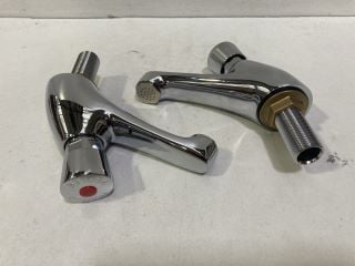 PAIR OF ALL CHROME NON CONCUSSIVE BASIN PILLAR TAPS: LOCATION - R4