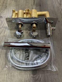 CHROME CONCEALED SHOWER VALVE WITH OUTLET ELBOW/PARKING BRACKET WITH SHOWER HANDSET & HOSE - RRP £415: LOCATION - R4