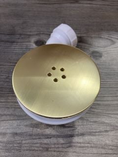 90MM FAST FLOW SHOWER WASTE WITH OUTLET ELBOW IN BRUSHED BRASS: LOCATION - R4