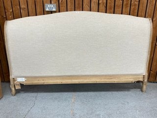 LOAF.COM COCO SUPER KING SIZE HEADBOARD IN LIGHT OAK AND NATURAL COTTON FABRIC: LOCATION - D2