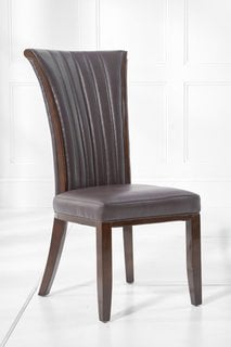 LORIENT BROWN FAUX LEATHER DINING CHAIR - RRP £400: LOCATION - B1