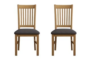 WARWICK/WALTON CHAIR FRAME OAK - PAIR - WITH CHARCOAL PADS - RRP £260: LOCATION - B5