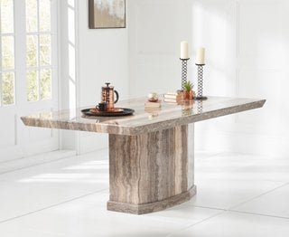 (COLLECTION ONLY) CARVELLE/CALVERA BROWN MARBLE 200CM DINING TABLE - RRP £999: LOCATION - B2