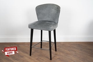 MINOTTI LONDON ASTON BAR STOOL IN GREY AND MOKA ASH (DIMENSIONS: 55CM X 58CM D X 100CM H) - RRP £3,295 - 100% ITALIAN FURNITURE, MADE BY SKILLED ARTISAN CRAFTSMEN. MINOTTI HAS RECEIVED STATUS AS MARC