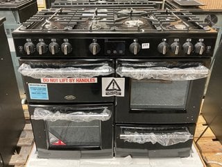 BELLING FARMHOUSE X100G RANGE COOKER IN BLACK : MODEL BELFARMHOUSEX100G - RRP £1349: LOCATION - D3