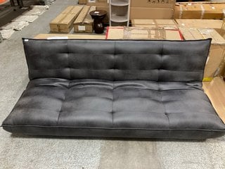 GRETA FAUX LEATHER XL SOFA BED IN BLACK - RRP £799: LOCATION - C2