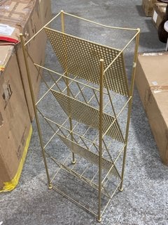 CORNER STORE VINYL STORAGE RACK IN GOLD: LOCATION - C2